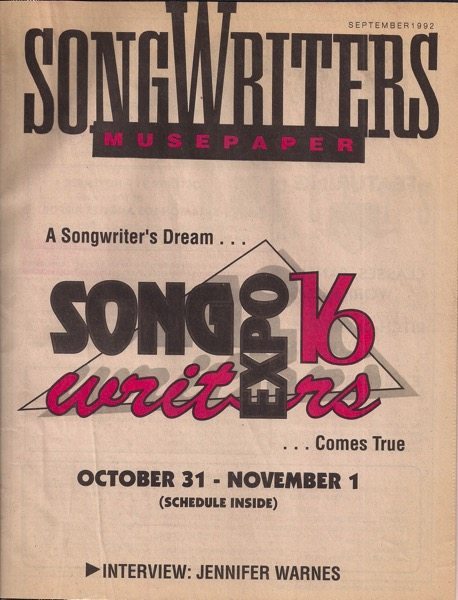 Songwriters Musepaper - Volume 7 Issue 9 -  September 1992 - Songwriters Expo 16 - Interview: Jennifer Warnes