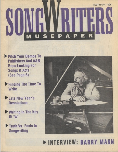 Songwriters Musepaper - Volume 10 Issue 2 - October 1995 - Interview: Barry Mann