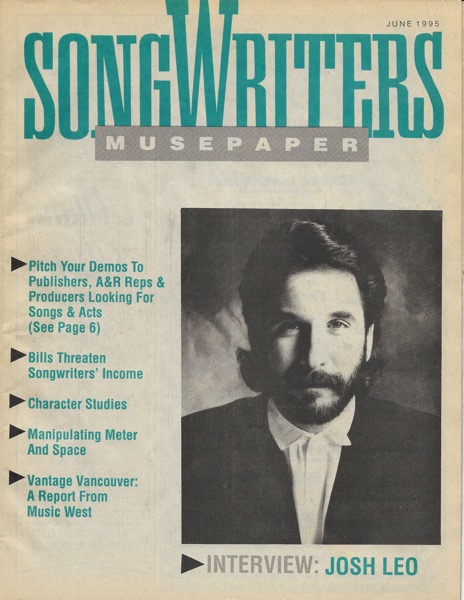 Songwriters Musepaper - Volume 10 Issue 6 - June 1995 - Interview: Josh Leo