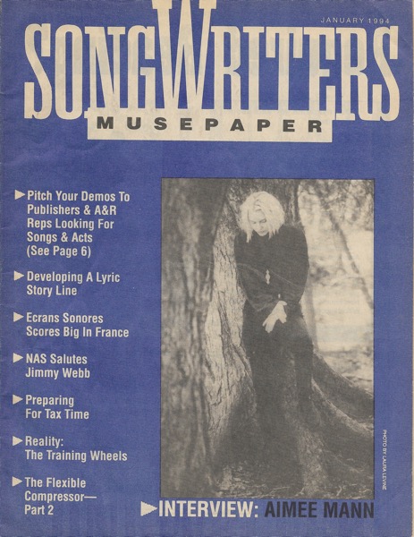 Songwriters Musepaper - Volume 9 Issue 1 - January 1994 - Interview: Aimee Mann